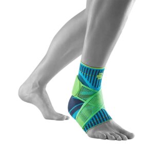 Bauerfeind Bandaż na staw skokowy "Ankle Support" unisex, 1 bandaż na staw skokowy do uprawiania sportu, takich jak piłka nożna, fitness lub bieganie, nie zgina się dzięki bandażowi kostki, niebieski, PATA116