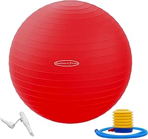 BalanceFrom Piłka do ćwiczeń antypoślizgowa i antywybuchowa Piłka do jogi Piłka fitness Piłka do porodu z szybką pompką, udźwig 2000 funtów PATA28