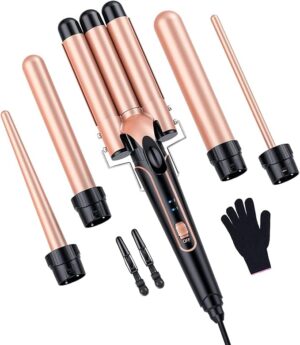 Bestope Pro Pro MD-J18 Lokówka, Różowy/Czarny, 5 Głowic PATB 181