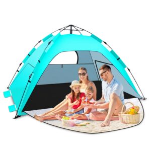 Namiot plażowy, Quick Up, namiot plażowy Instant Pop Up, ochrona przed promieniowaniem UV 50+, ochrona przed wiatrem, namiot dla 2-3 osób, łatwy montaż, na plażę, do ogrodu, na kemping - H501, O17