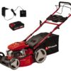 Einhell Kosiarka spalinowa GC-PM 46 SM HW-E Li (2 kW, silnik 4-suwowy, do 1400 m?, funkcja rozruchu elektrycznego, odłączany napęd na tylne koła, worek na trawę 65 l, w zestawie akumulator i - Y805, RABEN