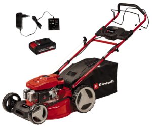 Einhell Kosiarka spalinowa GC-PM 46 SM HW-E Li (2 kW, silnik 4-suwowy, do 1400 m?, funkcja rozruchu elektrycznego, odłączany napęd na tylne koła, worek na trawę 65 l, w zestawie akumulator i - Y805, RABEN Einhell Kosiarka spalinowa GC-PM 46 SM HW-E Li (2 kW, silnik 4-suwowy, do 1400 m?, funkcja rozruchu elektrycznego, odłączany napęd na tylne koła, worek na trawę 65 l, w zestawie akumulator i - Y805, RABEN